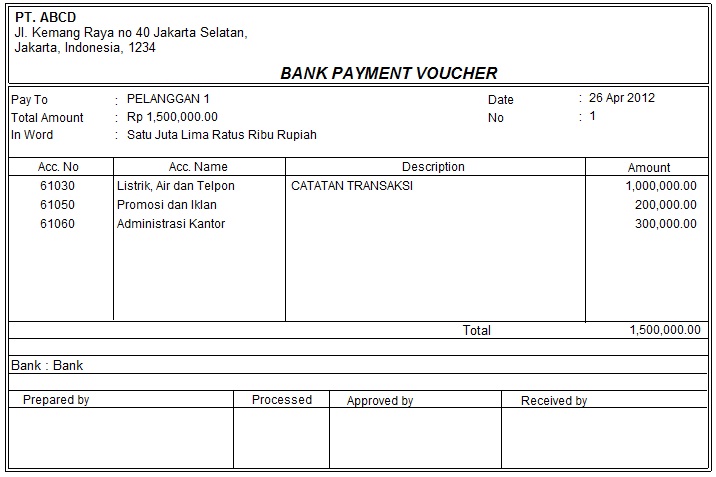 Untuk File Voucher Kas Keluar A4 Silakan download dalam lampiran